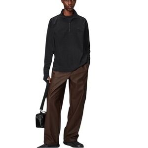 Rains Addis Fleece Half Zip-GQ Black Pullover Sweater, Unisex, Size XXL, New